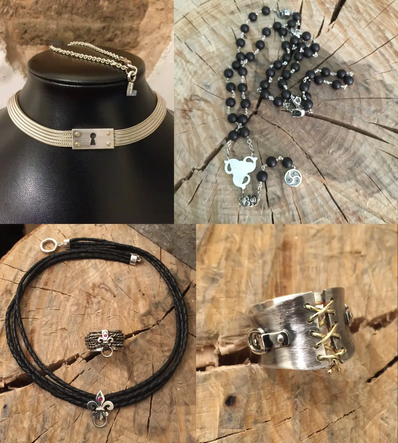 Foto Collage über unserer Arbeiten Fotocollage unserer Arbeiten,
mit Ringen,Ketten,Bänder,
uvm.